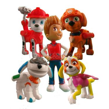Imagem de Kit 5 Bonecos Brinquedos Patrulha Canina Com 4 Skate 10