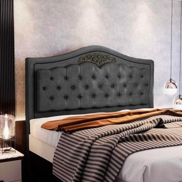 Imagem de Cabeceira Holanda 1,95 M Com Design Retro King Chumbo