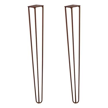 Imagem de Kit 2 Pés De Metal 60 Cm Legs Mesa De Canto Aparador Bronze
