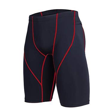 Imagem de beroy Short masculino de compressão, treino, atletismo, treino, camada de base esportiva justa com um bolso