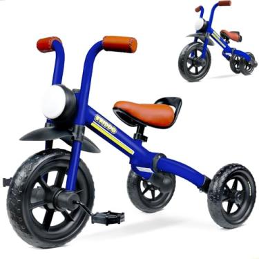 Imagem de KRIDDO Bicicleta De Equilíbrio Infantil 2 Em 1 E Triciclo Para Crianças A 5 Anos, Com Pedais Removíveis, Triciclos 3 Anos Pegador Macio Costurado, Azul