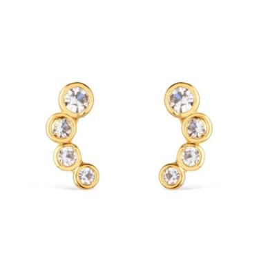Imagem de Brinco Dourado Com 4 Pontos De Luz Em Zircônia - Aurearosa