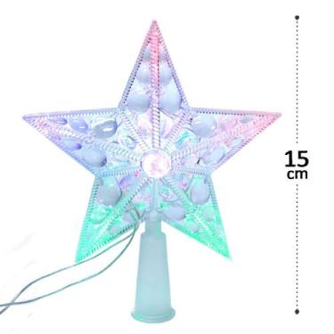 Imagem de Ponteira estrela para árvore de natal led 15cm bolinhas - un