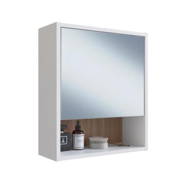 Imagem de Armário para Banheiro Slim 1 Porta e Espelho B85 Emovell, Branco/Monta