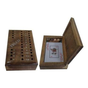 Imagem de Marcador Truco Madeira 12,5x7,5m + 1 Baralho Carteado Cartas - Tacolân