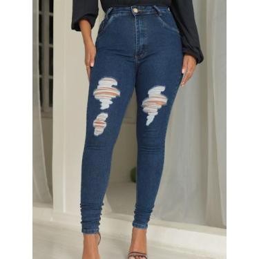 Imagem de calça jeans skinny feminina com puidos - Alianza Jeans, 40