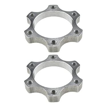 Imagem de Acoeitl Cubos roscados de roda livre para bicicleta disco disco liga de alumínio freio rotor tambores 6 parafusos adaptador de flange 44 mm/1,73 polegadas bem rebarbado lascas de metal removido buraco alinhar estável durável 2 peças