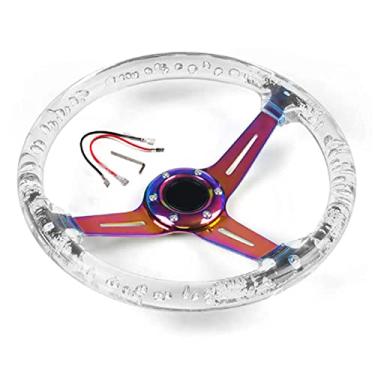 Imagem de YEHICY Volante de Corrida de Acrílico de 14" com 6 Parafusos Neo Chrome Spokes Volante Universal para Carrinho de Golfe para Carro e Clube de Carro Ds & Precedent Ezgo Yamaha