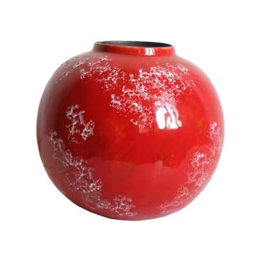 Imagem de Wswqop Vaso de Cerâmica Vermelho, Vaso de Flores, Vaso Decorativo Moderno, Vaso de Mesa para Casamento, Festa, Restaurante, Festa, Sala de Estar, Fazenda, Altura 24cm