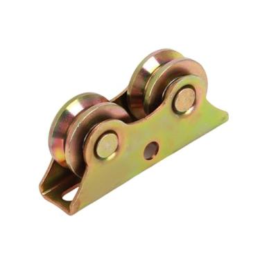 Imagem de IEUDNS Porta de correr de pátio, guia de piso de porta deslizante, conjunto de aço, roda com sulco em V para máquinas industriais, portas de tela de trilho, 15.8 Cm X 3.5 Cm X
