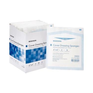 Imagem de Esponjas de curativo McKesson Sterile de 10 cm x 10 cm, pacote com 2