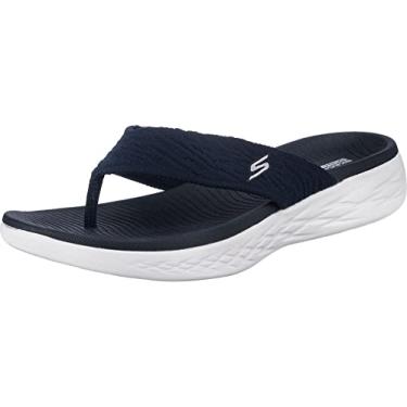 Imagem de Skechers Chinelo feminino 600 Sunny em movimento, Azul marino, 10