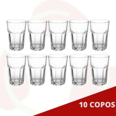 Imagem de Kit 10 Copo de Vidro resistente 350ml transparente smoothies - PRATICA
