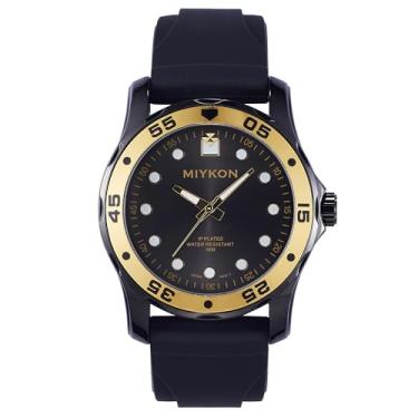 Imagem de Miykon Relógios de mergulho masculinos | Relógio analógico esportivo casual masculino com pulseira de silicone genuína e confortável | ponteiros luminosos, vidro resistente a arranhões, quartzo