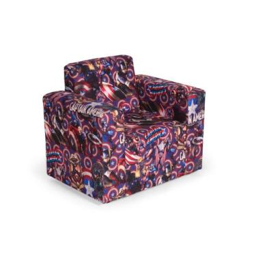 Imagem de Poltrona Infantil Estofada - Anjo Gabriel Design, Estampa Capitão Amér