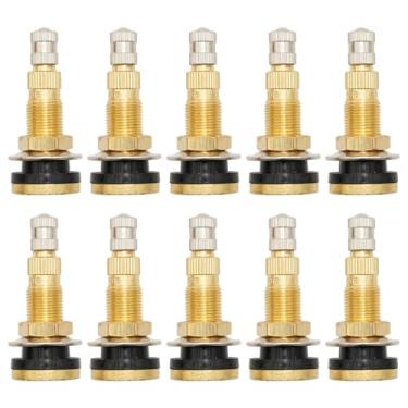 Imagem de Newnessai 10 peças TR618A hastes de válvula de pneu de trator, hastes de válvula líquida de ar sem câmara com núcleo de válvula de fluxo rápido adequadas para trator agrícola e pneus de nivelador de