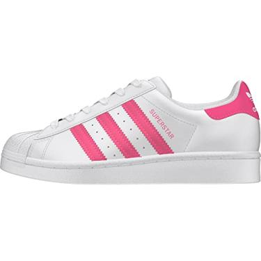 Imagem de adidas Performance Superstar 2 CF I Tênis de basquete moderno, Branco/Super Rosa/Core Black, 6.5 Big Kid