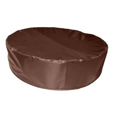 Imagem de Dynwave Capa redonda para piscina, capa para caixa de areia, cobertura, protetor para piscina inflável, areia e brinquedos longe de poeira e chuva, jardim, Café 160x30cm