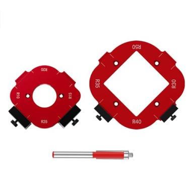 Imagem de WALFRONT Radio de Canto do Roteador Modelo de Roteador Radio do Canto do Raio Jig Alumínio de Alumínio Arc Cutting Auxiliar Tool R10 R15 R20 R25 R30 R35 R40 R50 para Woodworking