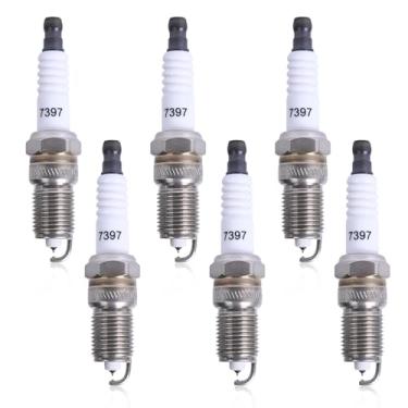Imagem de Velas de ignição Iridium Platinum 7397 compatíveis com Ford Escape Taurus Bronco Ranger Lumina Chevrolet Monaco Dodge Mercedes-Benz Buick Mazda DeLorean Mercury Eagle conjunto de 6