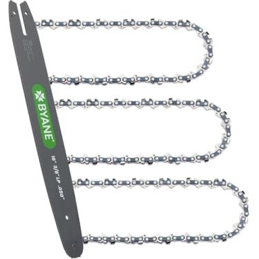Imagem de BYANE Conjunto de barra e corrente de motosserra de 40,6 cm para Stihl, passo LP de 9,5 cm para Stihl, calibre de 127 cm, 55 elos de transmissão, serve para STIHL 021, MS 170, MS 180, MS 180 c, MS 210