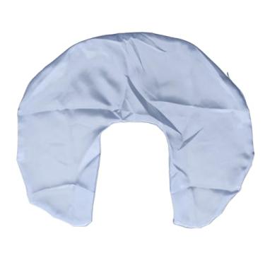 Imagem de Capa de travesseiro de enfermagem de cetim lavável macio lavável respirável compatível com a capa de travesseiro de amamentação para a alimentação para alimentação (Azul)