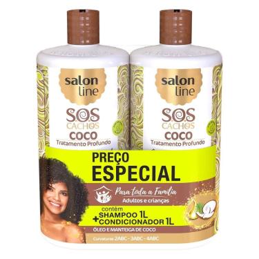 Imagem de Kit Shampoo + Condicionador Salon Line S.O.S Cachos Coco Profundo 1L
