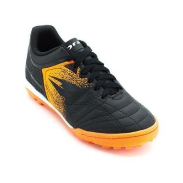 Imagem de Chuteira Society Infantil Menino Dray Topfly 50001600630 - Preto e Laranja-Masculino