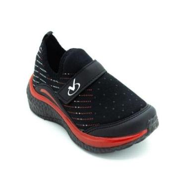 Imagem de Tênis Infantil Menino Via Vip VV9505 - Preto e Vermelho-Masculino