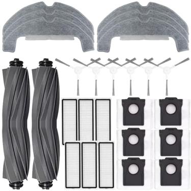 Imagem de Kit de substituição de acessórios compatíveis com Dreame D10 Plus Gen 2/RLD32GD robô aspirador de pó peças 2 escova principal 6 escovas laterais 6HEPA filtro 6 saco de pó 6 pano esfregão