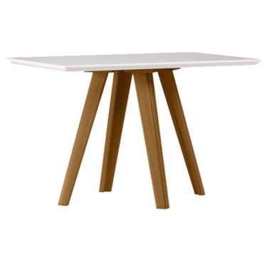 Imagem de Mesa De Jantar 120x80 Cm Mariah Com Vidro Ype Off White – New Ceval