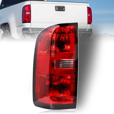 Imagem de Nakuuly Luz traseira compatível com Chevy Colorado 2015-2022 estilo de fábrica estilo de fábrica lado esquerdo do motorista farol traseiro conjunto de lâmpada traseira vermelha lente transparente sem
