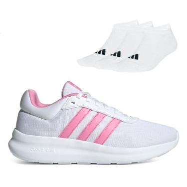 Imagem de Kit Tênis Adidas Feminino Lite Racer 4.0 + 3 Pares de Meias Adidas Inv