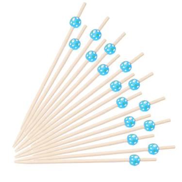 Imagem de Espetos de bambu descartáveis de bolinhas, aperitivo, coquetel de palitos de frutas, sanduíche, sobremesa, palitos longos para festa de aniversário, decoração de comida, palitos de coquetéis, bebidas