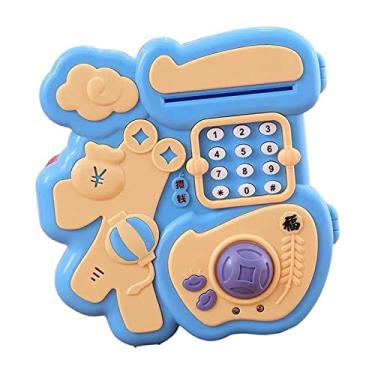 Imagem de shamjina Cofrinho Eletrônico de Economia de Moedas para Crianças - Brinquedo Interativo, Azul
