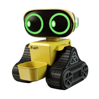 Imagem de Esquirla Brinquedo robô para crianças, caminhada inteligente com luz, dança, música, robô rc, programação para crianças, presentes de aniversário, amarelo