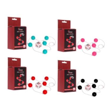 Imagem de Bolinha Tailandesa M Com Dado Linha Diversão Cordão Pélvico com 5 Esferas e Dado Sensual BTD013 (ROSA)