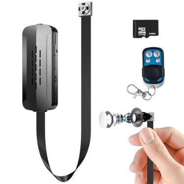 Imagem de Tccbac Câmera escondida de 64 GB, mini câmera espiã 4K, câmera pequena para babá, câmera de segurança portátil com controle remoto para câmera interna doméstica