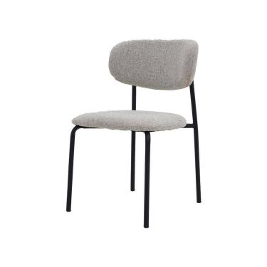 Imagem de Cadeira De Jantar Manuela Estofada Cinza Base Reforçada Em Aço Waw Design