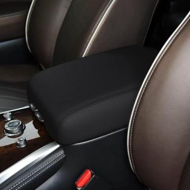 Imagem de faccaibbg Luvas para Infiniti QX60 2021 2020 2019 2018 2017 2016 2016 2015 2014 2013 Capa de console central (preto) Capa de corrimão de couro resistente a arranhões à prova d'água para acessórios