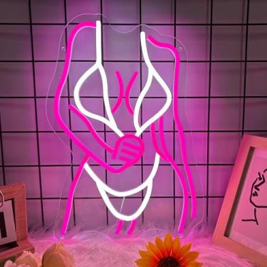 Imagem de Placa feminina neon rosa, letreiro de LED para decoração de parede, luz neon regulável para quarto, sala de jogos, sala de estar, decoração de bar, sinais de néon com luz USB para caverna masculina