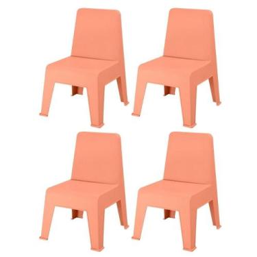 Imagem de Kit 4 Cadeiras Empilhável Infantil Origami Rivatti 38,5 cm (Larg) Estr