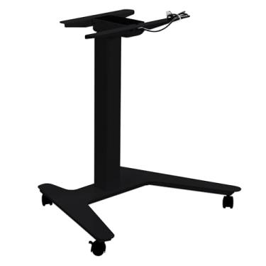 Imagem de Fromann Base de mesa elétrica móvel 70 cm a 120 cm [70,1 cm a 119,9 cm] Altura ajustável para laptop com rodinhas apenas moldura de mesa (preto)