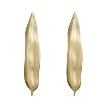 Imagem de jojofuny 2 peças pauzinhos em forma de folha descanso de talheres de metal suporte de pauzinhos japoneses de cozinha suporte de descanso: inoxidável