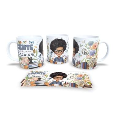 Imagem de Caneca branca dia dos professores floral (14114)