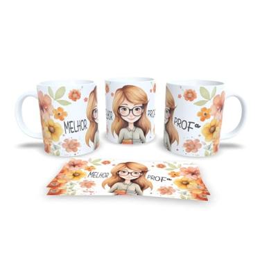 Imagem de Caneca branca dia dos professores floral (14094)