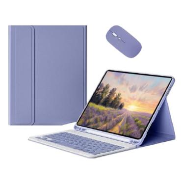 Imagem de Capa Tablet + Teclado Removível + Mouse Para Samsung S6 Lite 10.4 Polegadas P613/P619/P610/P615 (Lavender Grey, Teclado comum)