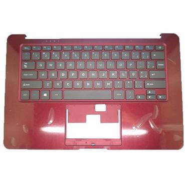 Imagem de Teclado portátil vermelho PalmRest&Grey para Positivo H003-33 YMS-0075-B D1459 Brasil BR Blue Mark Sem Touchpad