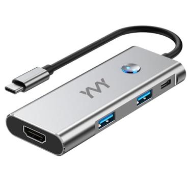 Imagem de Hub USB C 6 em 1, adaptador multiporta HDMI 4K60Hz com interruptor de desligamento de tela, 10Gbps USB C/A 3.2, PD 100W para MacBook Air/Pro, Pad, HP, Dell, Surface Book (Desligue a tela com