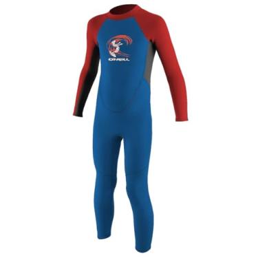 Imagem de Roupa de mergulho O'Neill Toddler Reactor-2 2 mm zíper traseiro completo, oceano/grafite/vermelho, 4